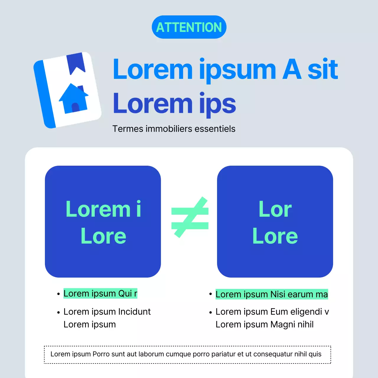 Icône de maison bleue et menthe Provision pour réparations à long terme