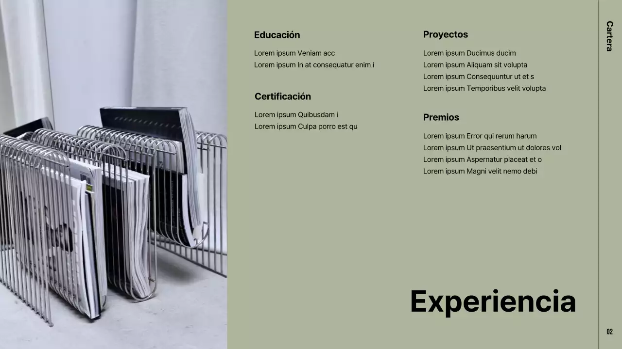 Una cartera moderna en caqui y beige