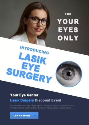Blue Modern Eye Surgery Promotion Poster
