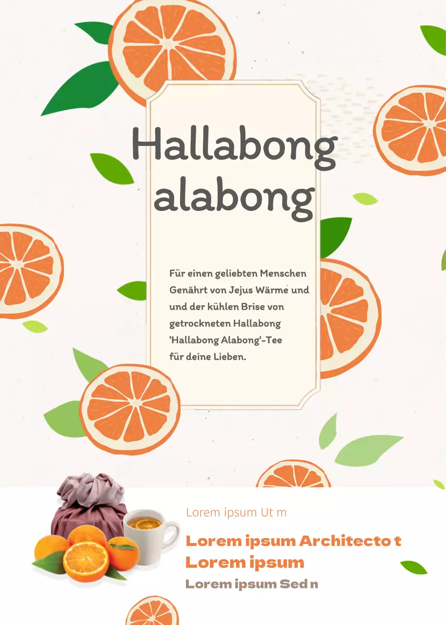 Ein erfrischendes Geschenk aus orangefarbenem und hellgelbem Hallabong-Tee (Event-Pop-up)