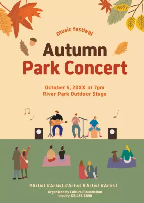 Orange Retro Music Promotion Poster