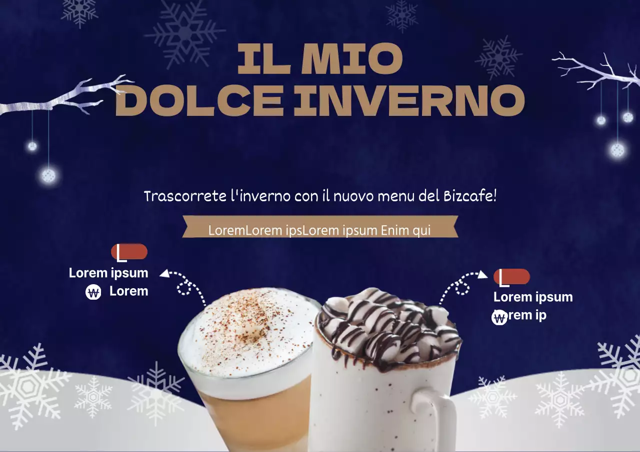 Bevande invernali Evento nuovo menu