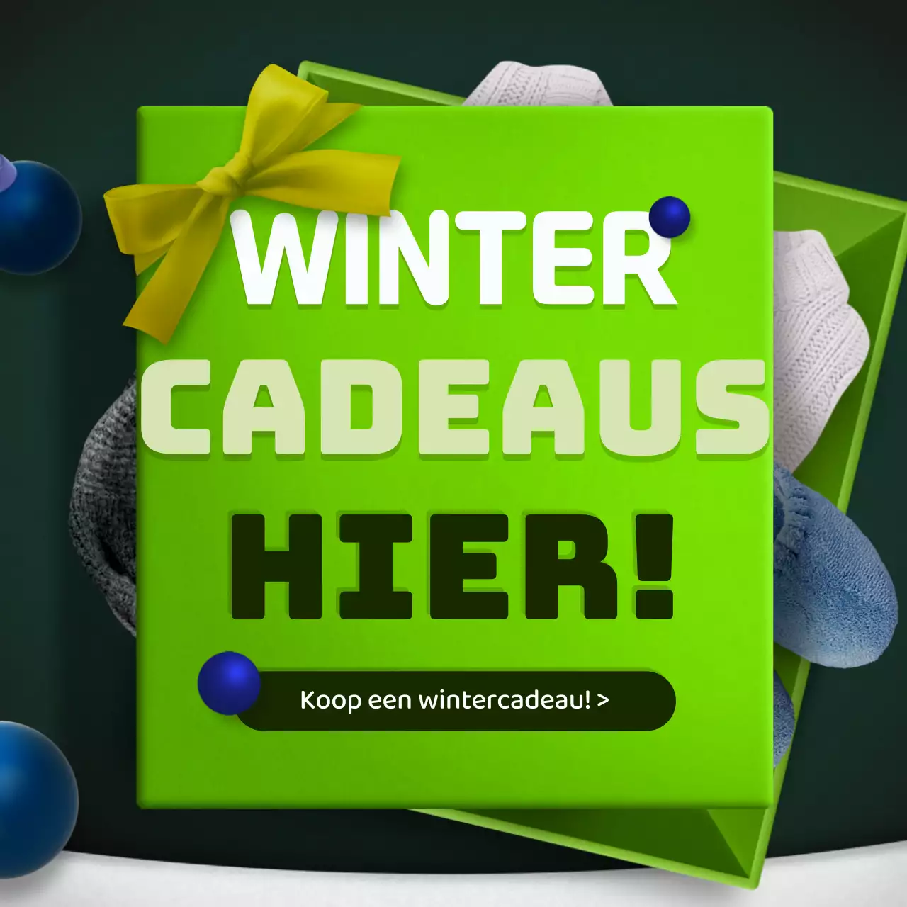 Promoot een evenement met een rode en groene geschenkdoos als concept