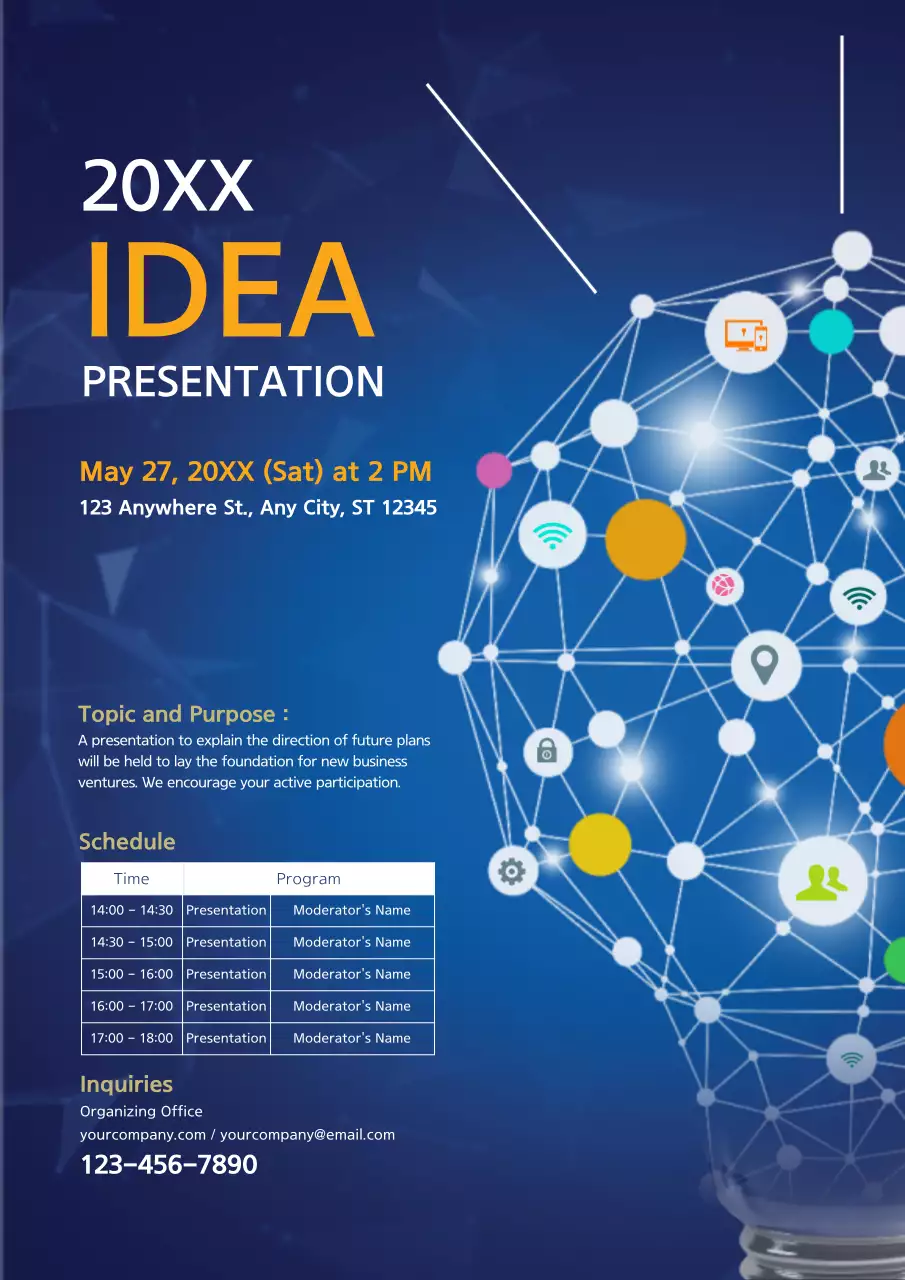 Blue Modern Idea Presentation Poster