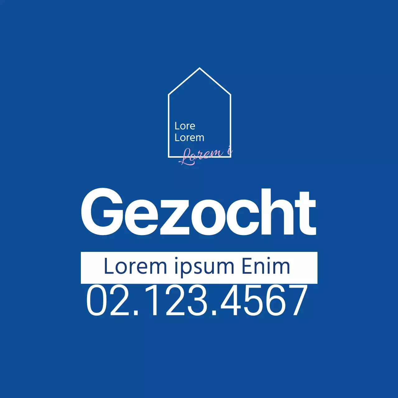 Blauwe illustratie onroerend goed logo