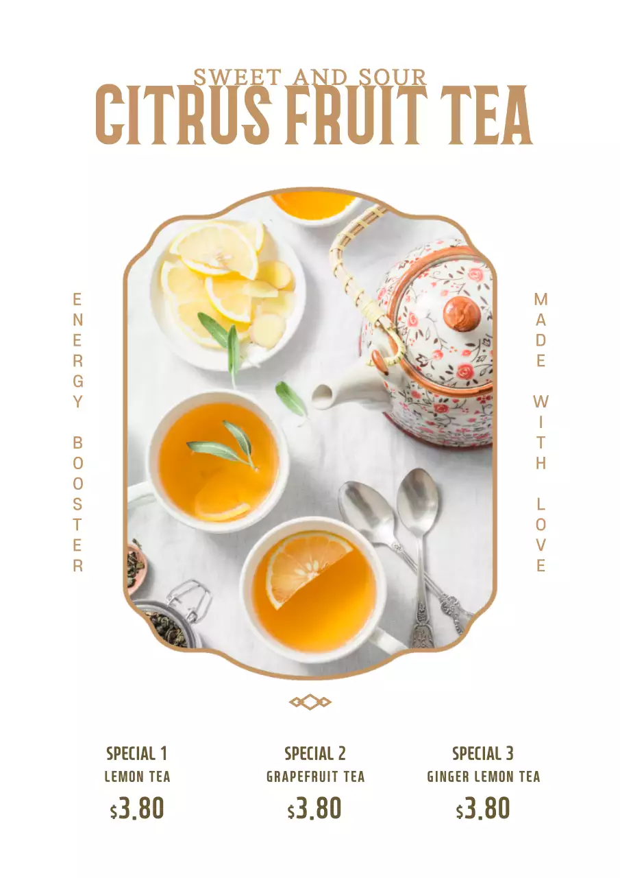 White Traditional Tea Promotion Poster