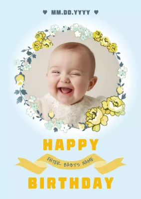 Blue Simple Baby Invitation Poster