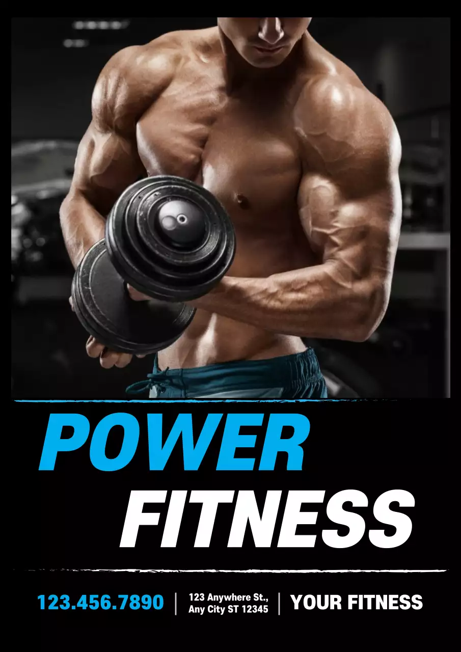 Black Modern Fitness Promotion Poster