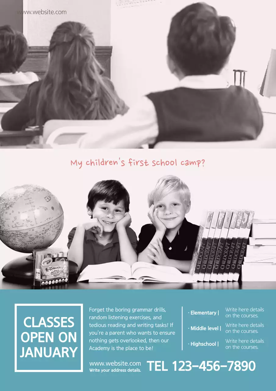 Grey Modern Education Promotion Poster