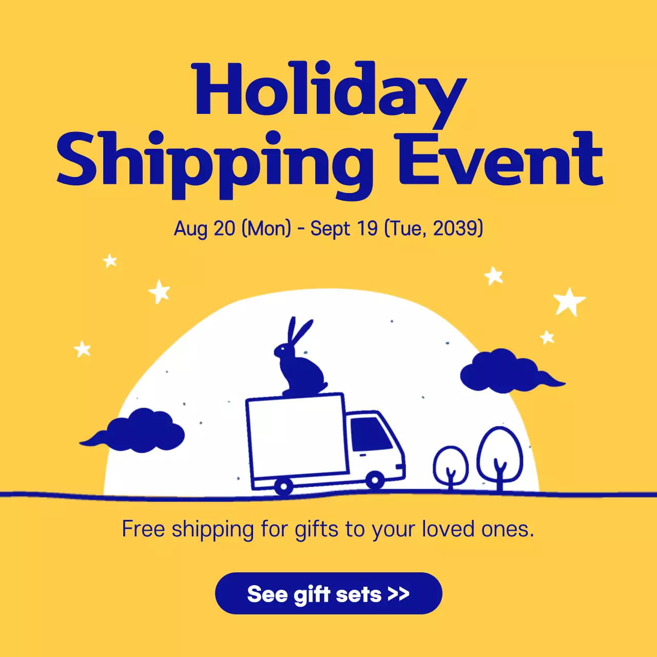 Yellow Simple Holiday Promotion Social Media Post