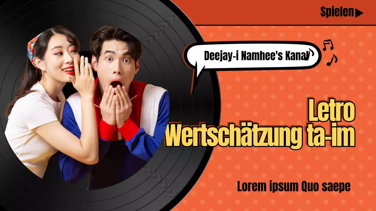 YouTube-Miniaturansicht einer Wiedergabeliste von Retro-Songs mit orangefarbenem Retro-Konzept