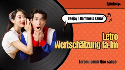 YouTube-Miniaturansicht einer Wiedergabeliste von Retro-Songs mit orangefarbenem Retro-Konzept