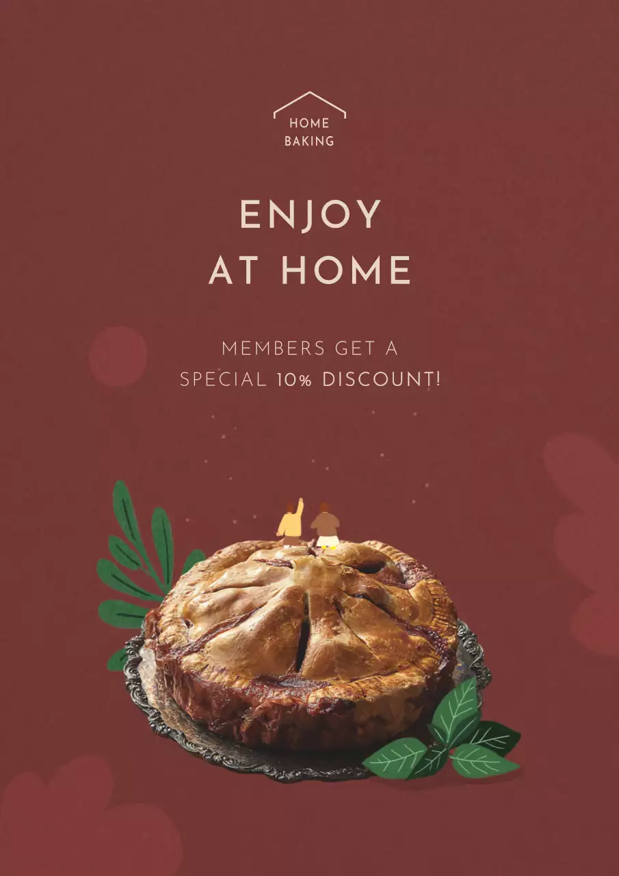 Maroon Rustic Baking Promotion Poster