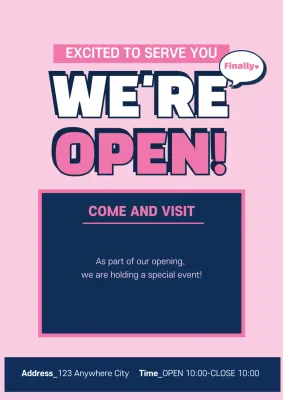 Pink Bold Store Promotion Poster