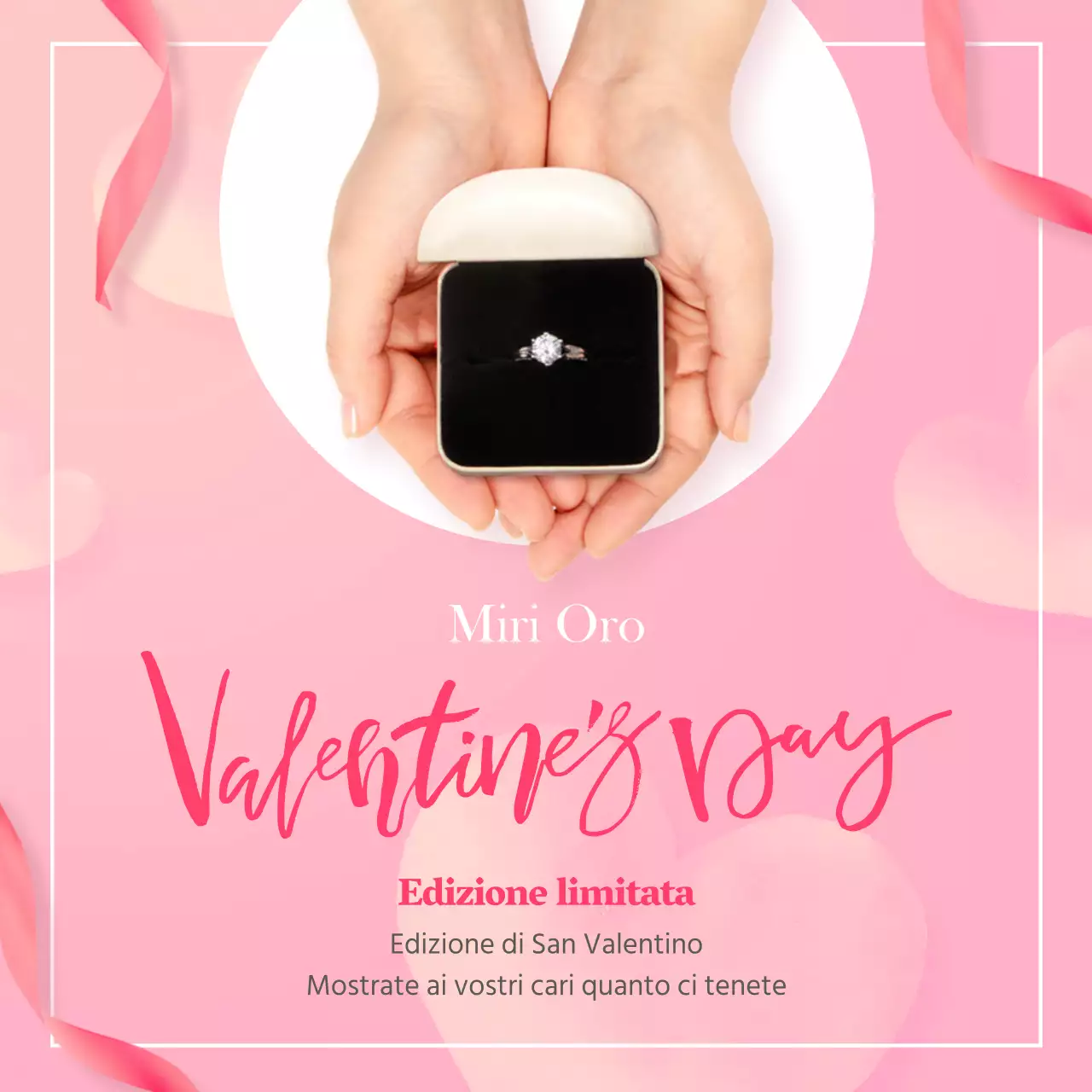 Accessori per San Valentino in rosa Striscione a tema anello di proposta
