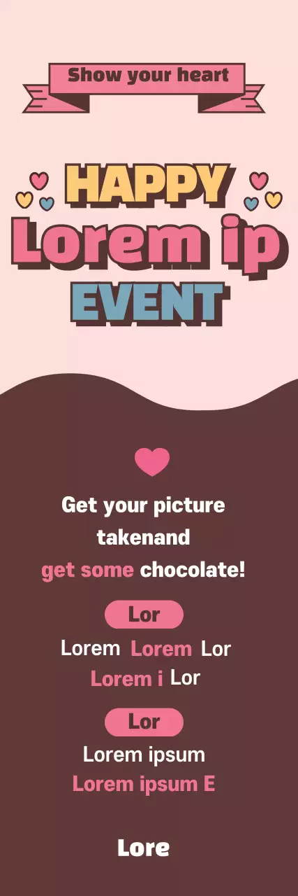 Banner de promoção de evento retrô rosa