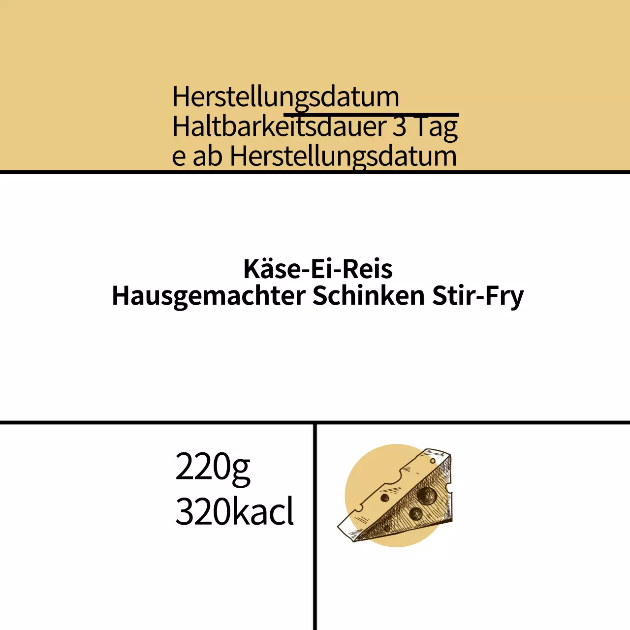gelb illustration einfache lebensmittel käse ei reis hausgemachte rühren braten etikett
