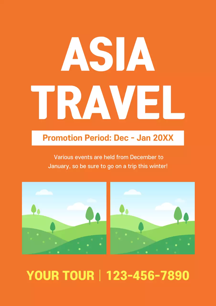 Orange Simple Travel Promotion Poster