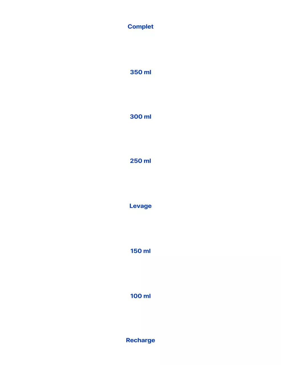 Concept d'une bouteille bleue dédiée aux shakes de santé