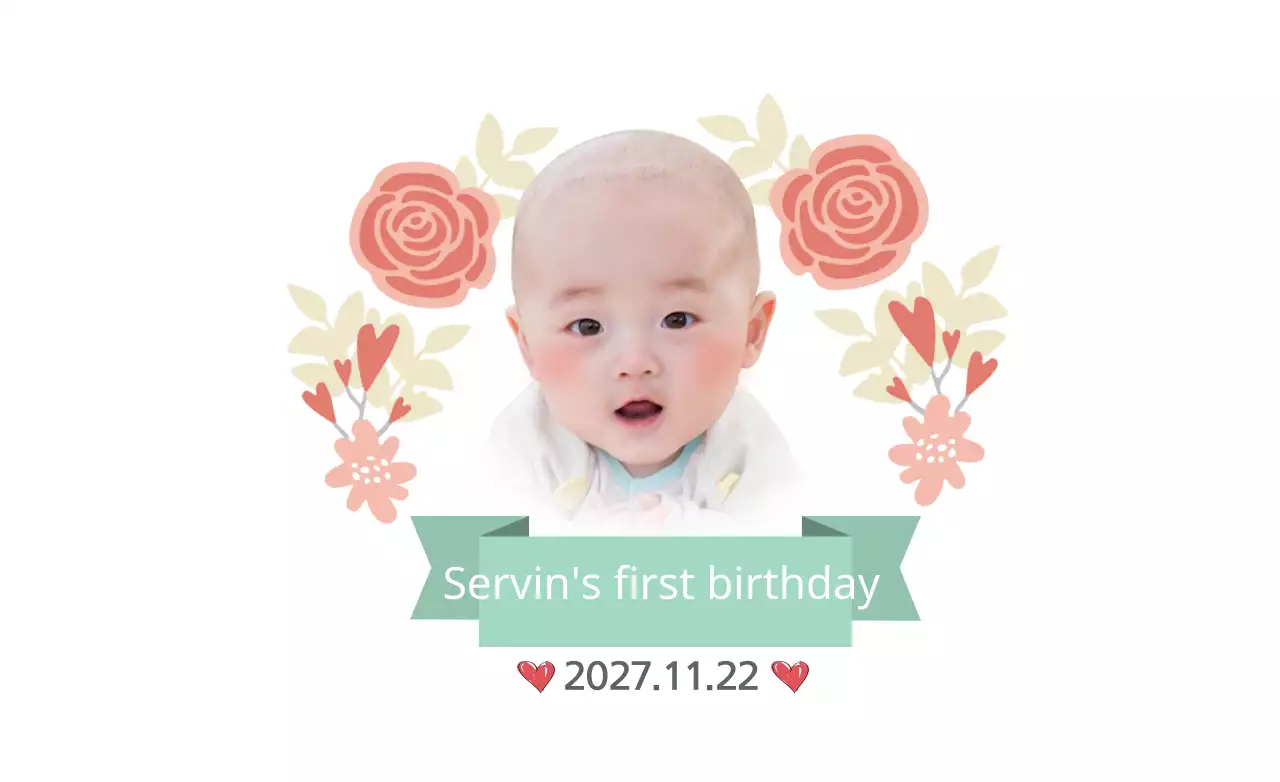 Pink Floral Birthday Invitation Banner