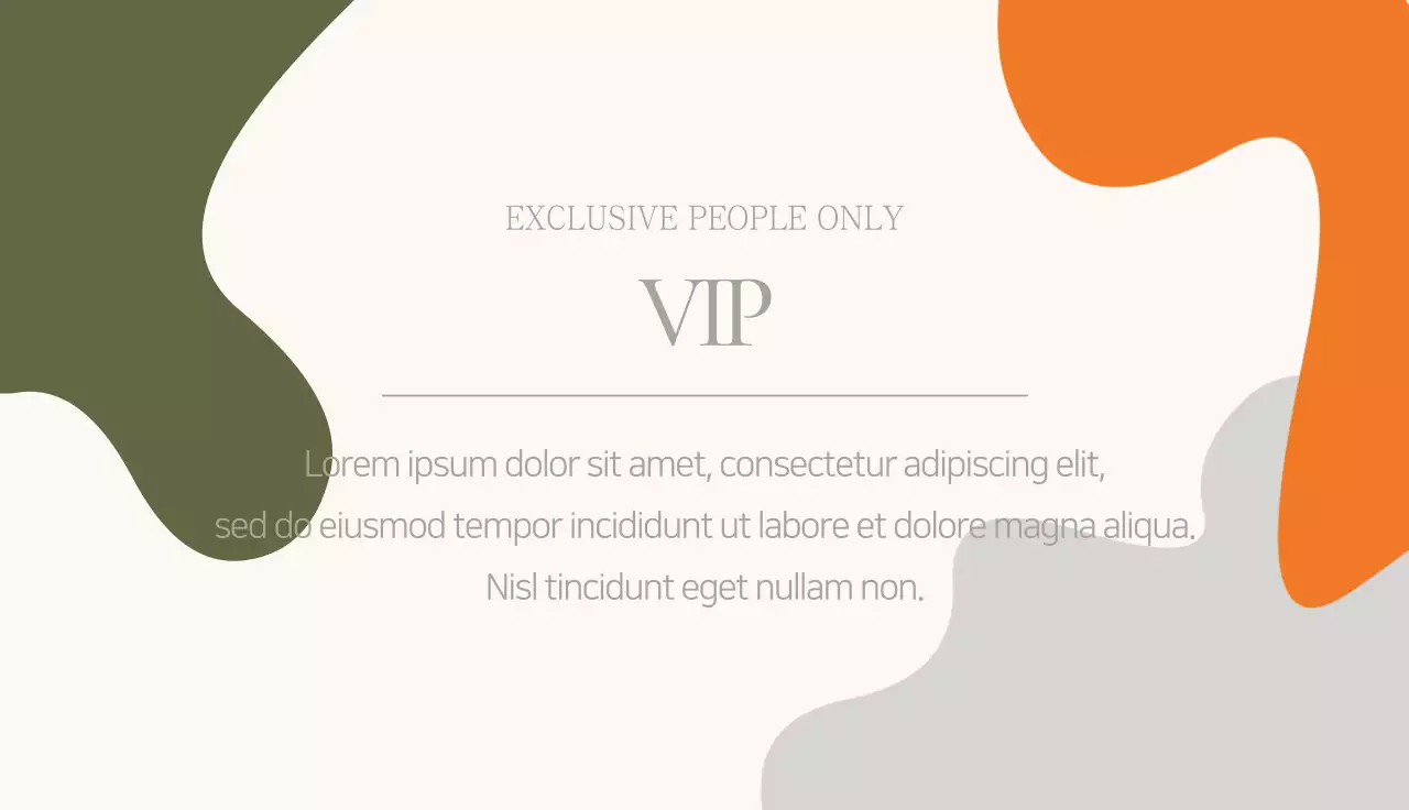 Beige Abstract Vip Promotion Business Card