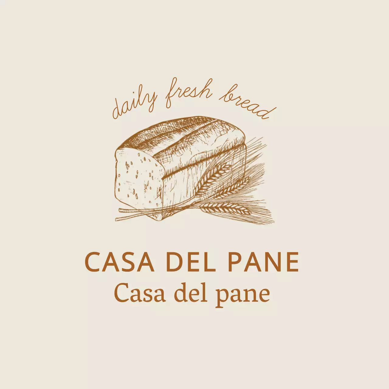 Etichetta da forno illustrata beige avorio