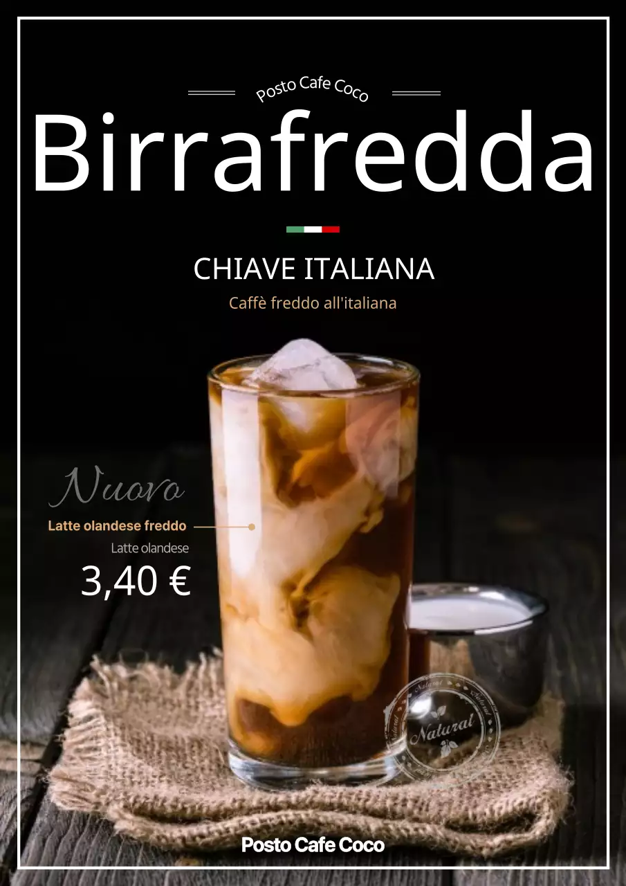 Pubblicizzare un nuovo menu di birra fredda