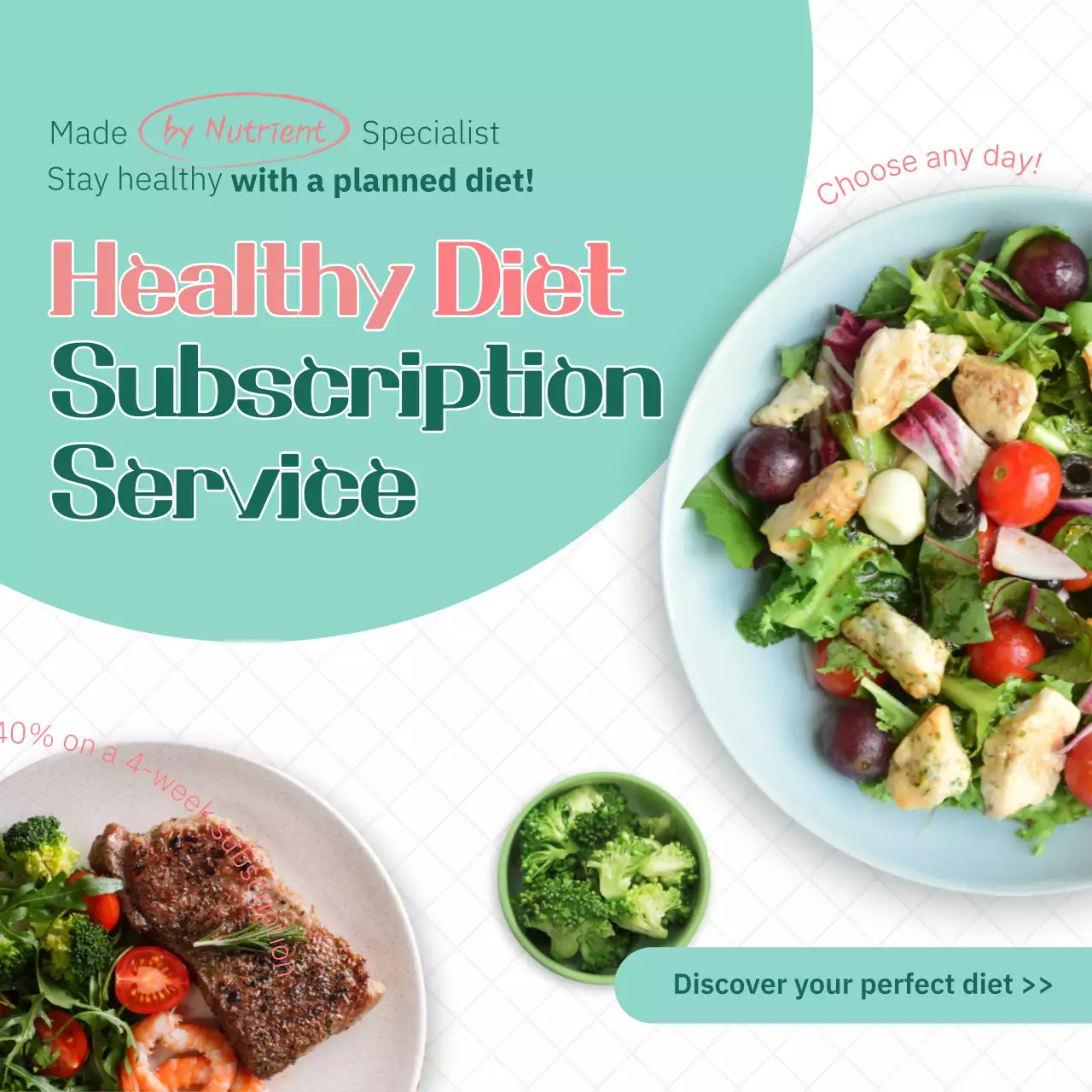 Mint Modern Diet Promotion Instagram Post