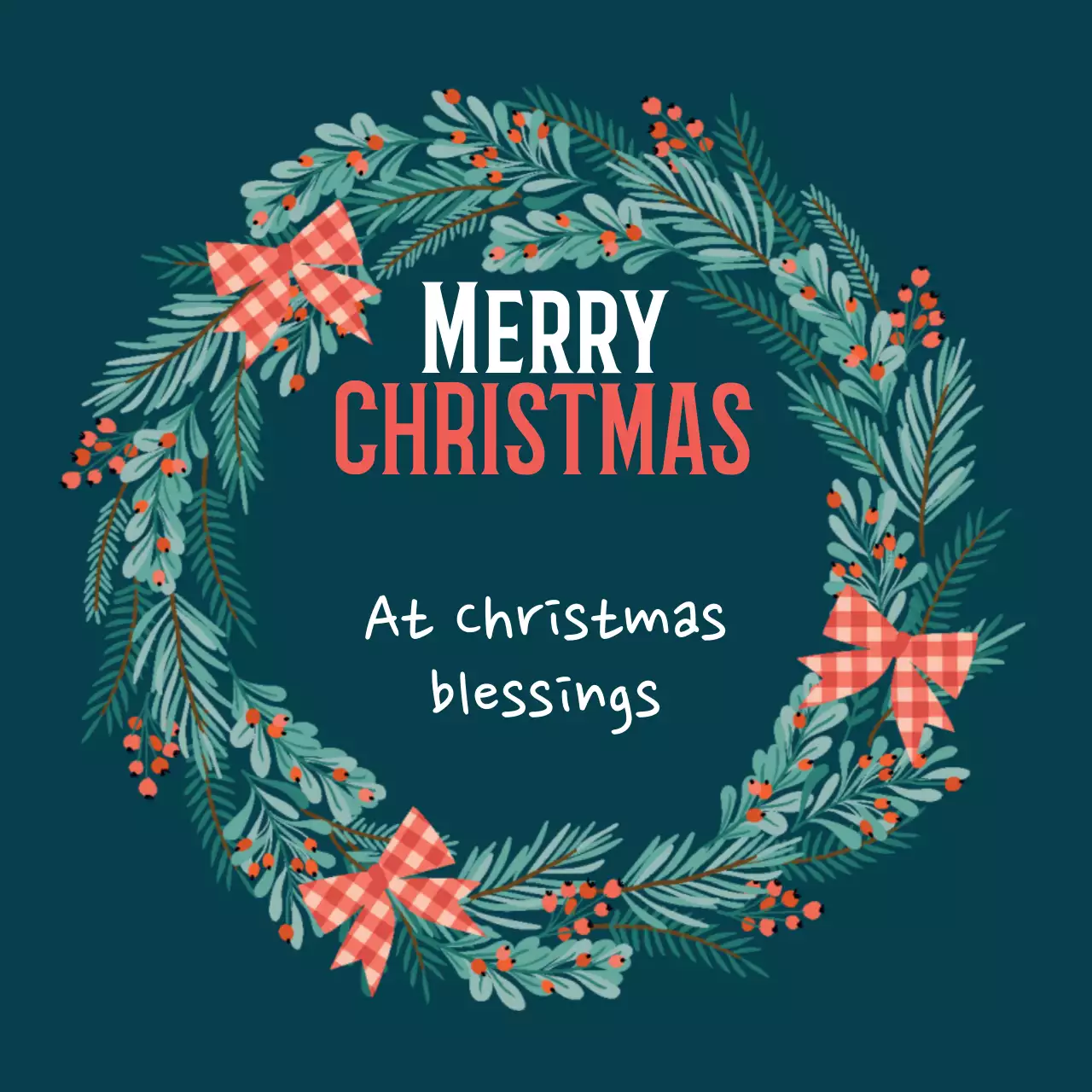 Label Ucapan Selamat Natal Bergambar Pirus Merah