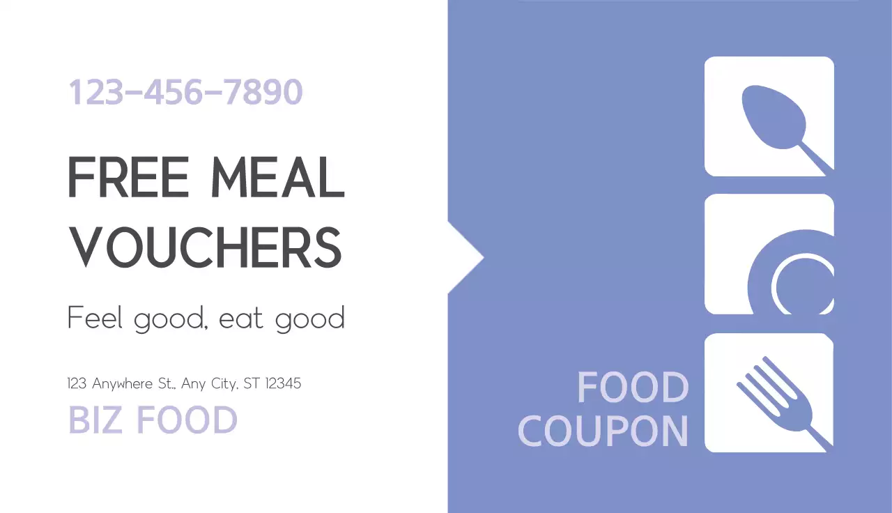 Blue Minimal Food Promotion Business Card