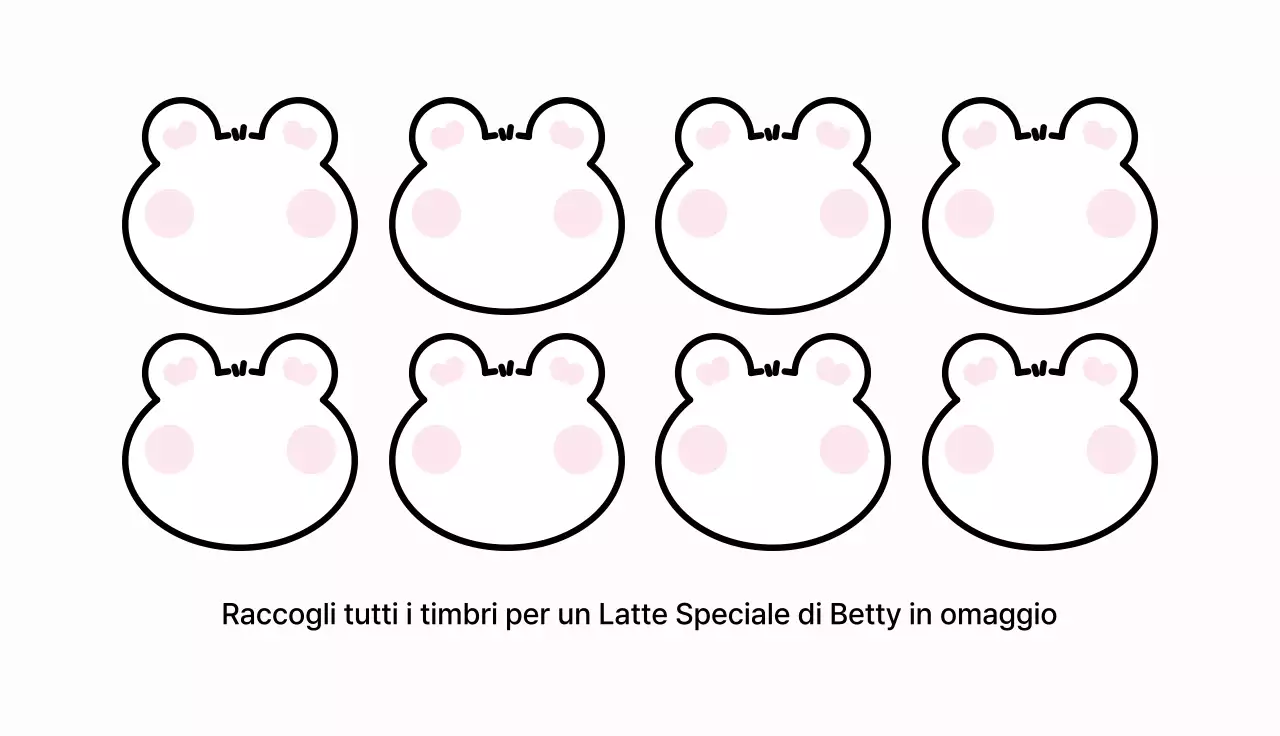 Un coupon per un caffè con un simpatico orsetto in rosa pastello