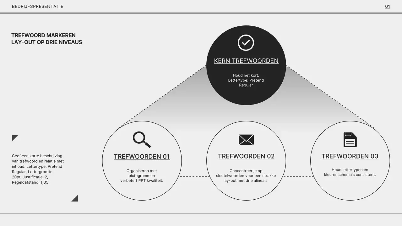 Grijs en zwart monotoon voor een eenvoudige bedrijfspresentatie