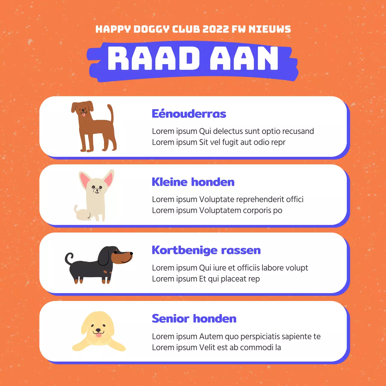 Promoot hondenkleding met knallers van oranje en blauw