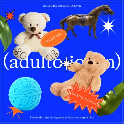 Caja de Juguetes Vintage Azul y Naranja Evento