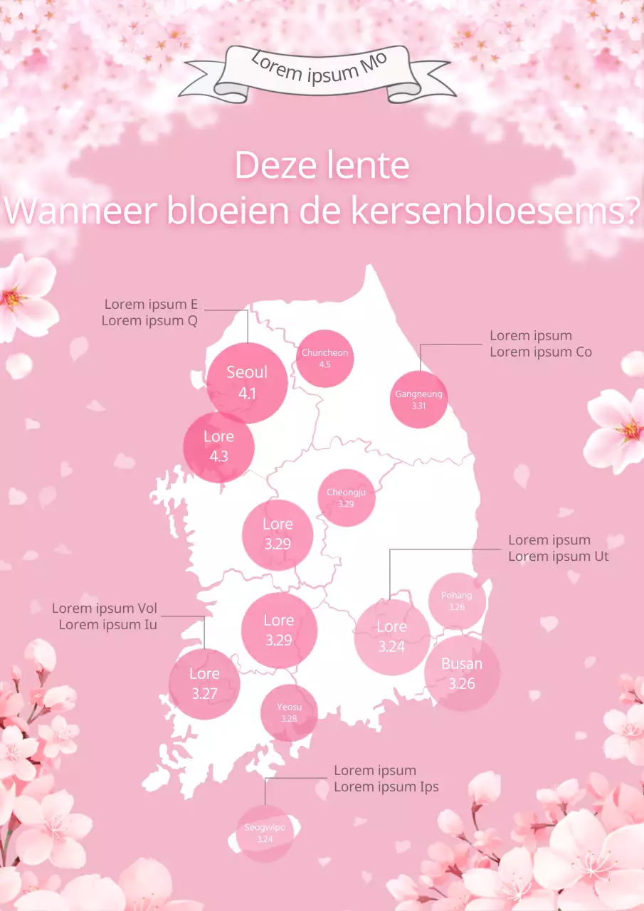 Kersenbloesem seizoen in het hele land met een roze kersenbloesem illustratie concept
