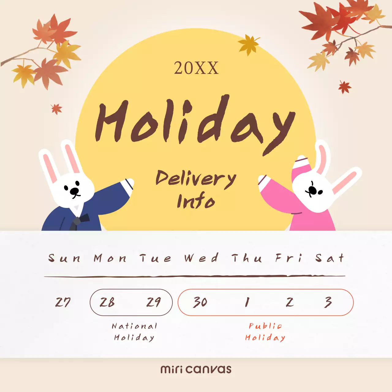 Beige Traditional Holiday Announcement Instagram Post