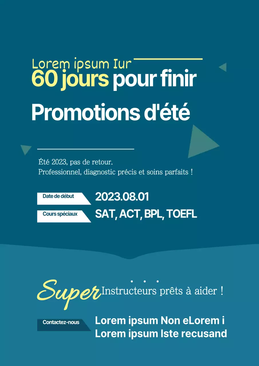 Promouvoir une classe d'été propre avec des formes bleues et vertes