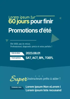 Promouvoir une classe d'été propre avec des formes bleues et vertes