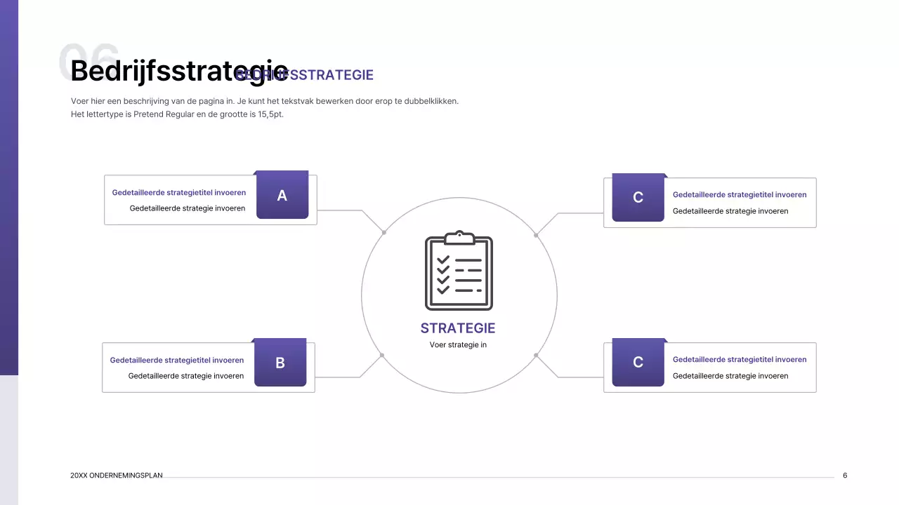 Presentatiepakket ondernemingsplan met paars verloop indexconcept