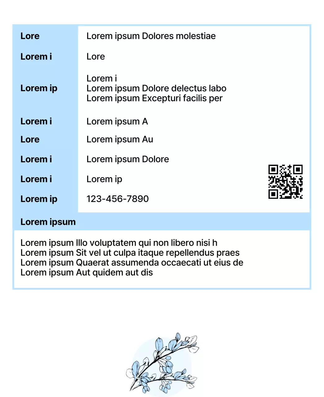 Sachets de thé luxueux avec des illustrations de plantes et de baies en rose pastel et bleu clair