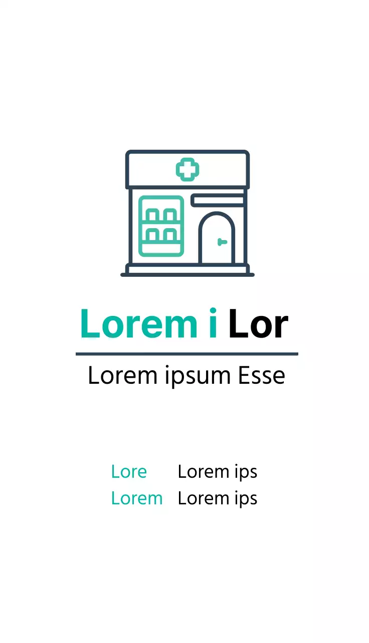 blaue Illustration Symbol Krankenhaus Apotheke