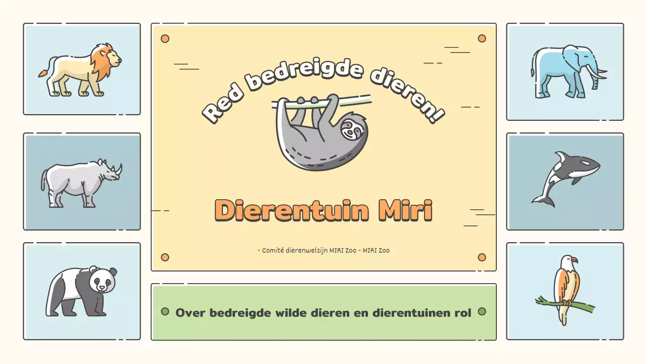 Dierentuin educatief materiaal in pasteltinten geel, chartreuse en lichtblauw