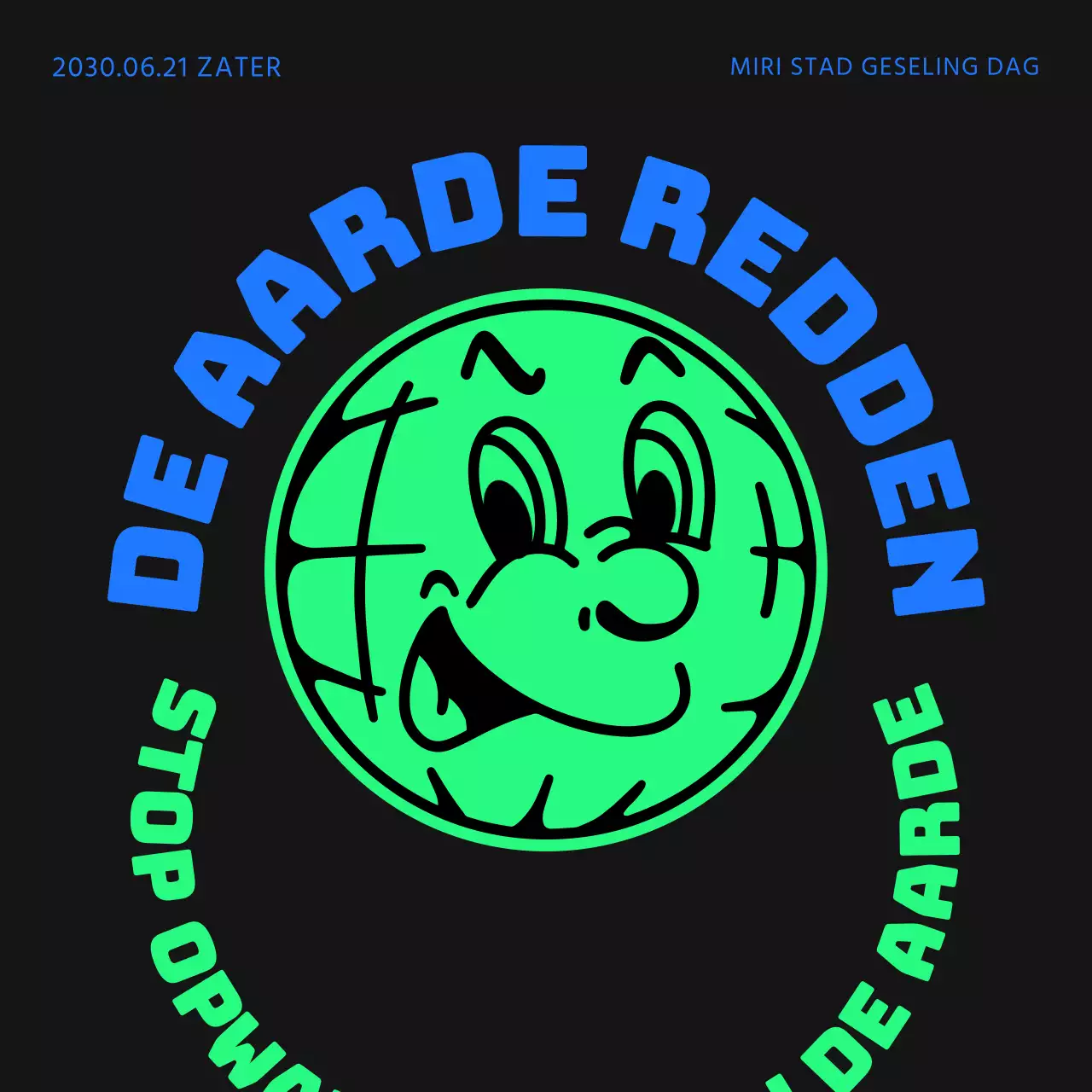 Een nonchalante, blauwgroene geseling