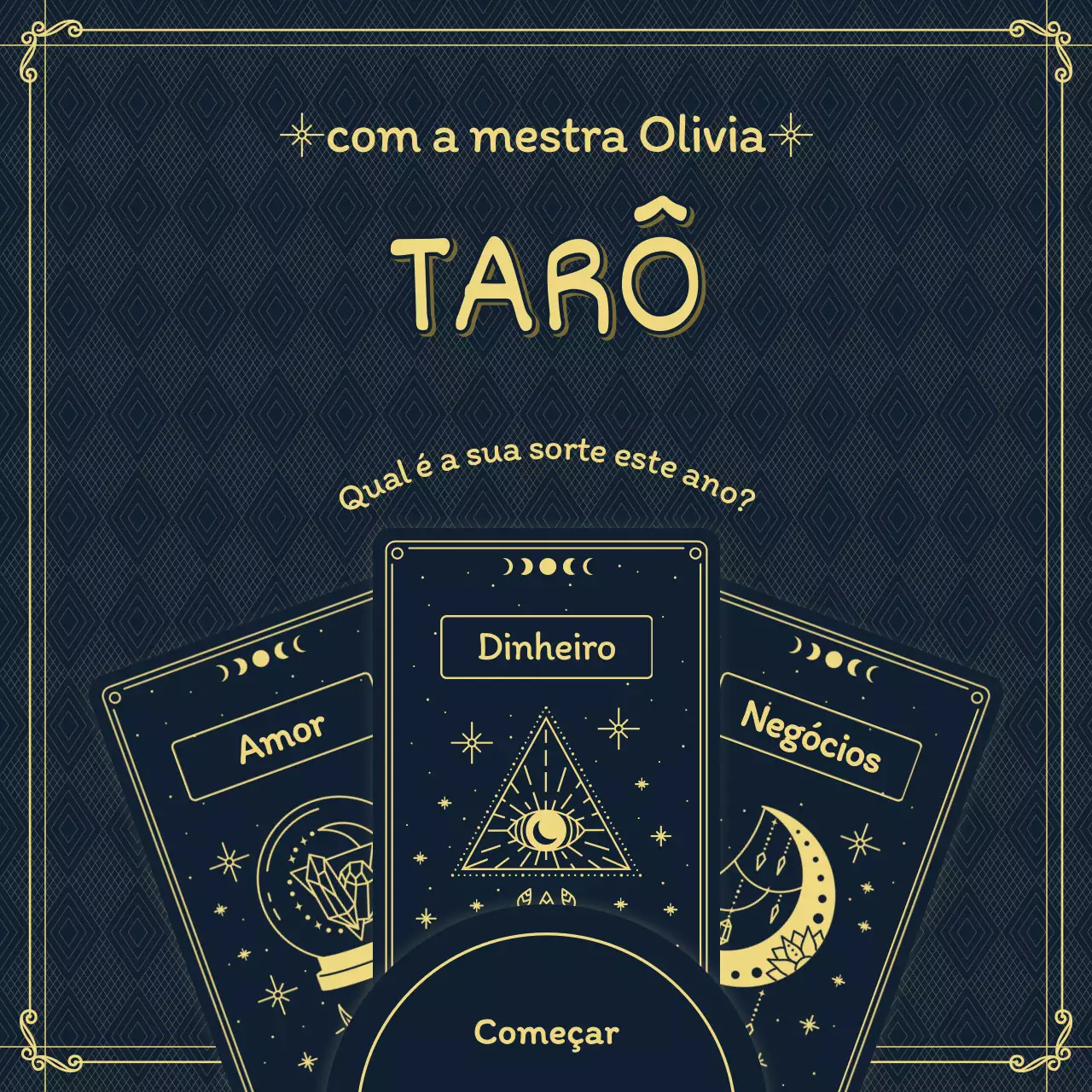 Obter um horóscopo de Ano Novo com um conceito de carta de tarot