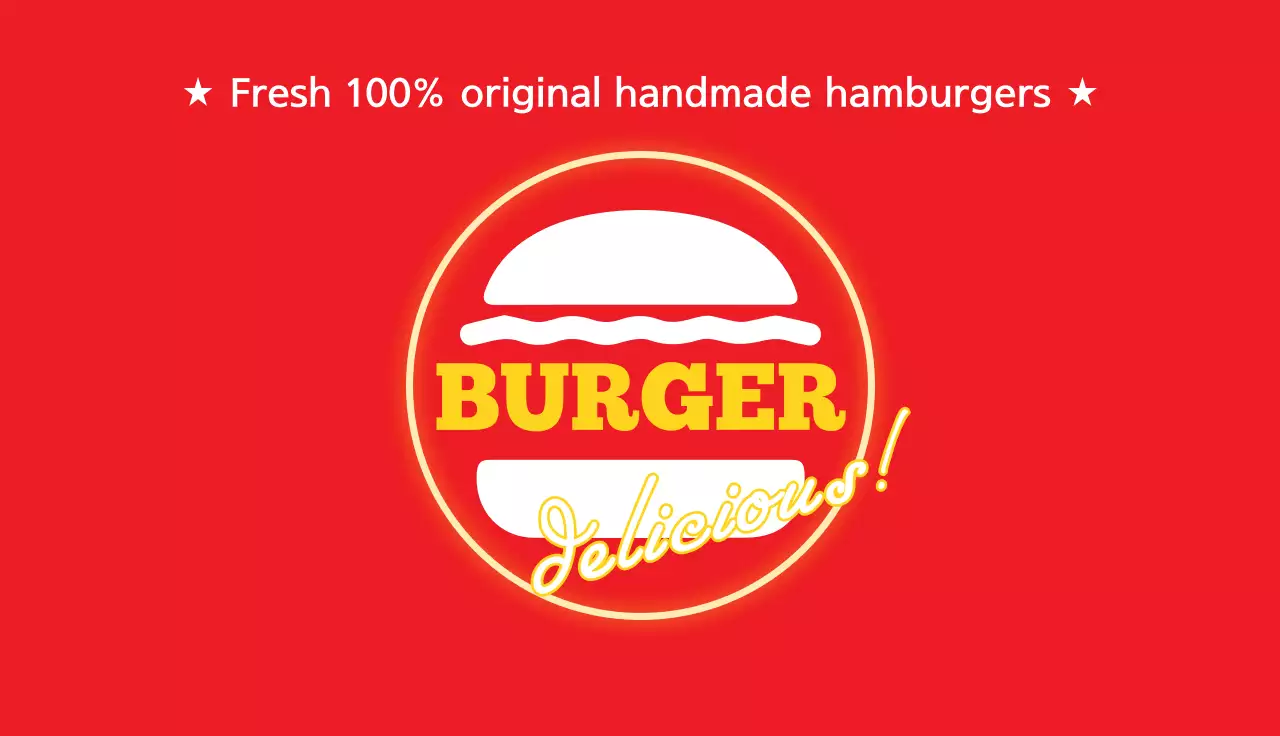 Red Retro Burger Promotion Business Card
