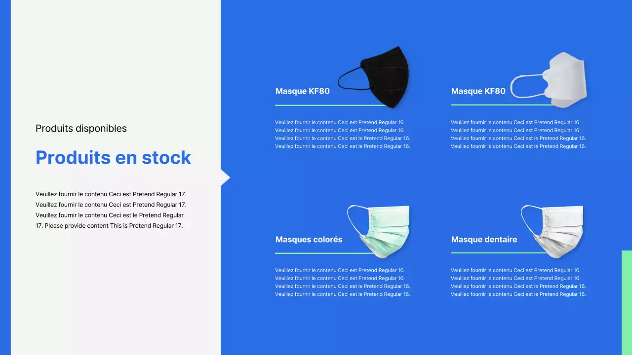 Proposition de présentation de services de production externalisés bleu menthe