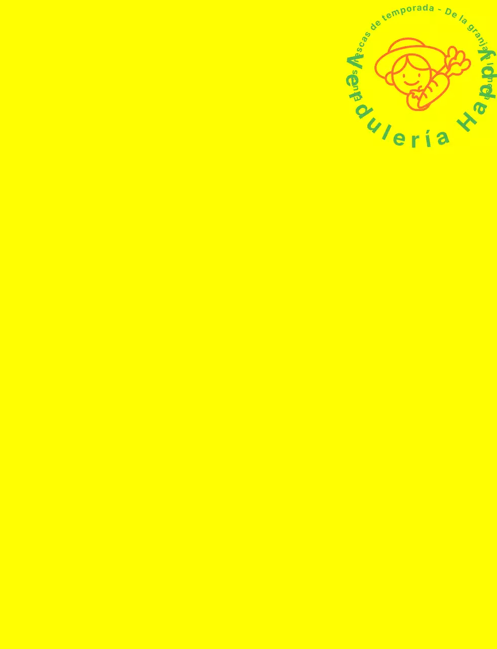 Tienda de verduras chaleco con la ilustración de línea simple en amarillo verde y naranja