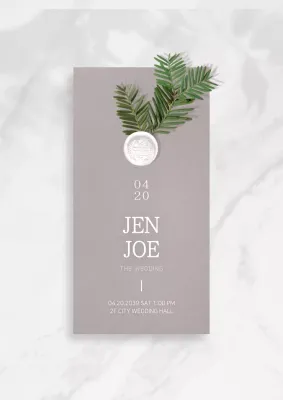 Grey Minimalist Wedding Invitation Poster