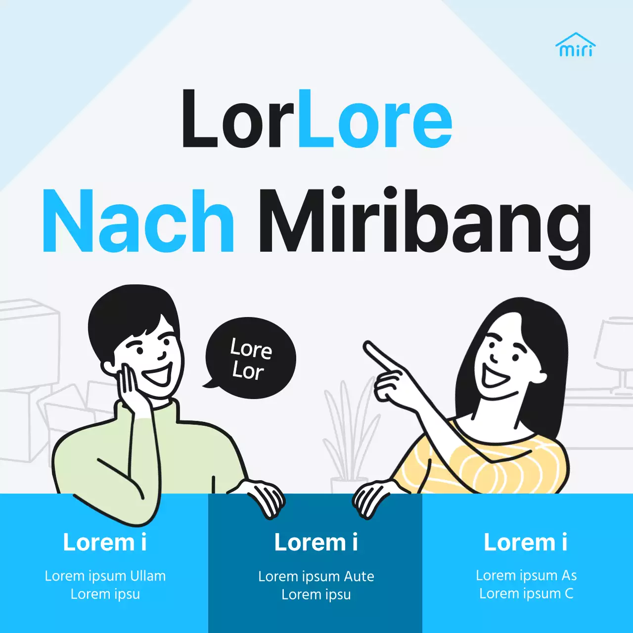 Einfaches Wohnzimmerthema in Blau zur Förderung von Bewegung