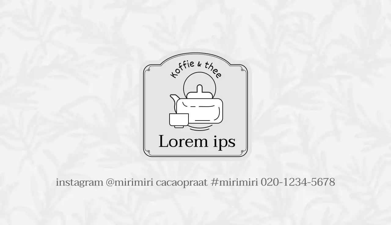 Grijs illustratie logo cafe thee visitekaartje